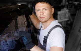 A young man at work