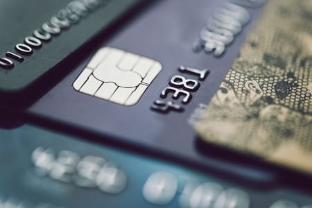 Closeup of credit cards