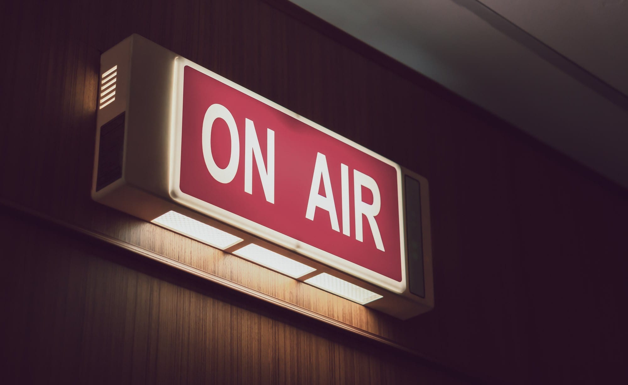 An on air sign lit up