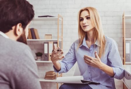 A woman coaching her client