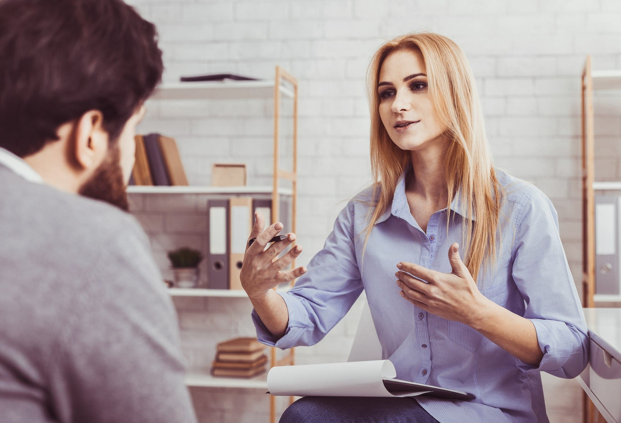 A woman coaching her client