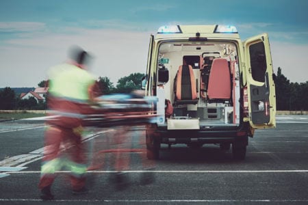 The back of an ambulance
