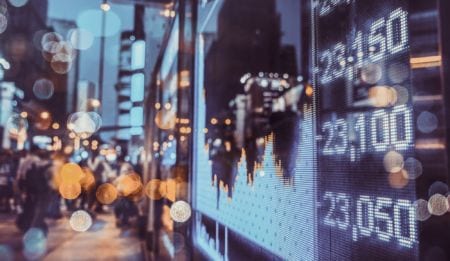 Stock market display in a window
