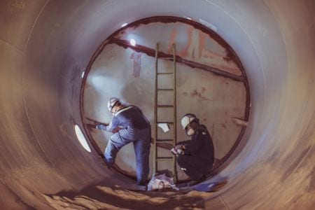 Non-destructive testing (NDT) operators on duty