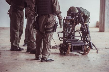 Ordnance munitions explosives technician on duty