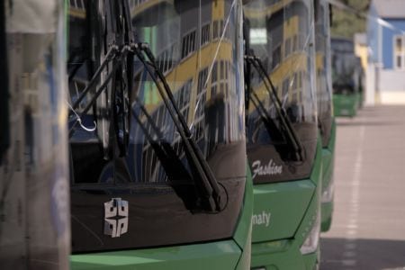 City buses parked next to each other