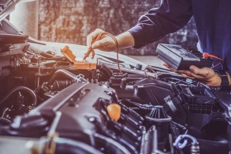 Vehicle damage mechanical, electrical and trim (MET) technician working