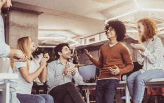 A group of young people at a meeting